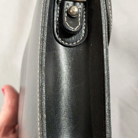 Vintage French Paquetage Paris Patent Saddle Adjustable Crossbody Bag  FRANCE - Picture 5 of 6